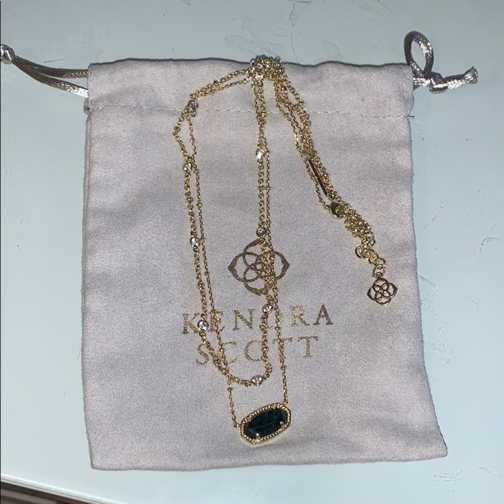 Kendra Scott Double Layer (Dark Greenish Stone)